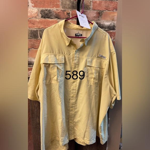 Habit Other - Habit Men's Shirt, Size 4X, Yellow, Short Sleeve